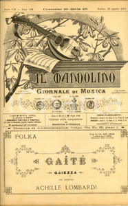 Oggetto da collezione cartaceo 1899 IL MANDOLINO Spartito polka Gaiezza Achille LOMBARDI SÃ©rÃ©nade ILLUSTRATO 1