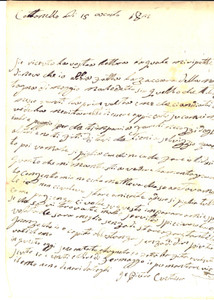 Documento originale, autentico 1825 COTTANELLO RI Maledetto, meriterebbe di essere appiccato Pietro CONTESSA 1