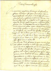 Documento originale, autentico 1700 ca AREZZO Aretina fructuum beneficialium Dissertazione manoscritta 6 pp. 1