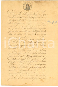 Manoscritto, lettera originale 1887 NAPOLI Conservatorio  Filippo BONGHI versa retta per Giuseppe LASAGNA 1