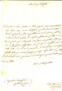 Manoscritto, lettera originale 1817 ROMA Gli affari in tribunale hanno una marcia lentissima Ilario BORGHI 1