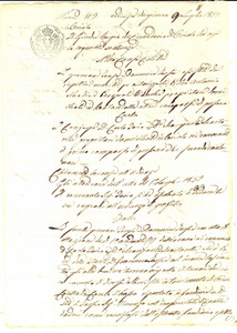 Documento originale, autentico 1859 ORIOLO CS Lite fratelli TARSIA vs Carlo IORIO per terreno ereditato 1