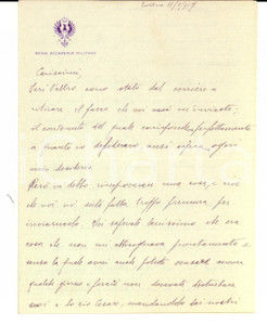 Manoscritto, lettera originale 1917 TORINO REGIA ACCADEMIA MILITARE Capodanno di un ufficiale in caserma 1