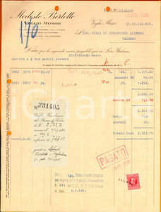 Documento originale, autentico 1935 VEGLIO MOSSO BI Lanificio Modesto BERTOTTO  Fattura con talloncino vaglia 1