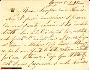 Autografo originale 1895 MILANO Contessa Rosa BERTOGLIO Vita tra tennis e Grand Prix *Autografo 1