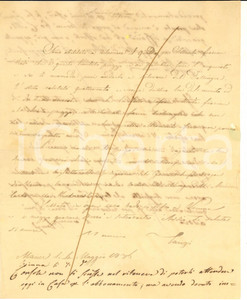 Manoscritto, lettera originale 1836 VIENNA Intermediario LANZI dal pittore Alexander DALLINGER per quadri 1