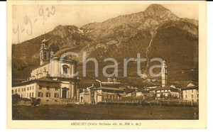 Cartolina originale da collezione 1935 ARDESIO BG Veduta con la chiesa di SAN GIORGIO Cartolina postale FP VG 1