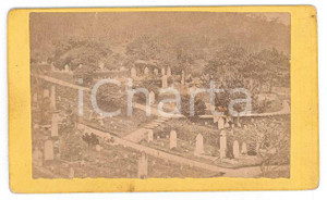 Fotografia d epoca originale 1890 ca HONG KONG CHINA The Christian Cemetery  Old albumen photo CDV 1