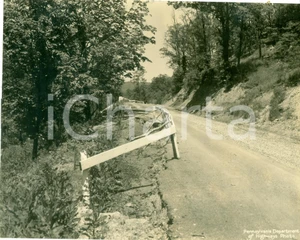 Fotografia d epoca originale 1933 GREENE COUNTY, PENNSYLVANIA USA Strada asfaltata distrutta da una frana 1