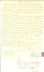 Manoscritto, lettera originale 1964 ROMA Prof.ssa Amalia FAVILLA al nipote Nino Lettera autografa 1