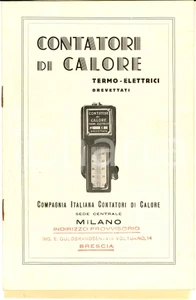 Materiale pubblicitario d’epoca 1950 MILANO Compagnia Italiana Contatori di Calore termoelettrici Pubblicitario 1