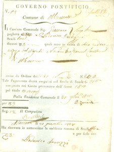 Documento originale, autentico 1818 FERRARA Compenso di Lodovico TERRAZZI cursore di MARRARA Documento 1