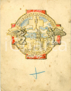 Stampa, bozzetto originale 1929 CHIETI III Congresso Eucaristico Abruzzese Bozzetto DISEGNATO A MANO 1