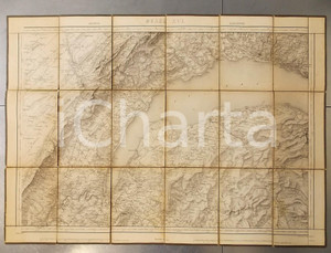 Mappa, planimetria storica 1874 DUFOUR Carte SUISSE GENEVE  LAUSANNE Mappa n°16 75x55 cm 1 Mappa, planimetria storica 1874 DUFOUR Carte SUISSE GENEVE  LAUSANNE Mappa n°16 75x55 cm 1