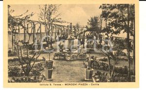 Cartolina originale da collezione 1942 MONDOVI  CN Istituto SANTA TERESA  Cortile Cartolina ANIMATA bambine 1