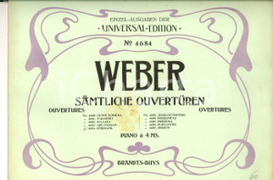 Oggetto da collezione cartaceo 1910 Carl Maria von WEBER Samtliche Ouverturen  Rubezahl Ed. UNIVERSAL n°4684 1