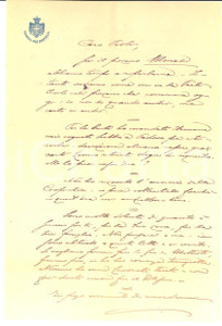 Autografo originale 1925 ROMA On. Umberto MERLIN non teme di morire come Matteotti  Autografo 1