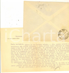 Autografo originale 1950 MILANO Avv. Aurelio CANDIAN legato come da una camicia di forza Autografo 1