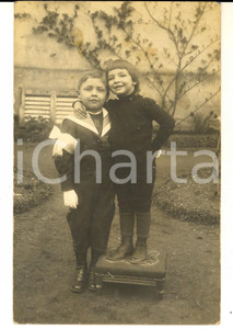 Fotografia d epoca originale 1915 SARTIRANA LOMELLINA Ritratto di due fratellini  Foto cartolina VINTAGE 1