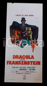 Materiale cinematografico d’epoca 1972 DRACULA CONTRO FRANKENSTEIN JesÃ¹s FRANCO Dennis PRICE Manifesto 32x70 cm 1