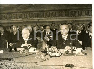 1955 ca ROMA Antonio SEGNI e Gaetano MARTINO durante conferenza *Foto 18x13 cm