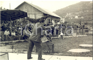 1960 ca TIRO A VOLO ITALIA Galliano ROSSINI in gara - Fotografia 23x15 cm