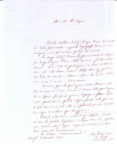 Manoscritto, lettera originale 1856 ONEGLIA IM Tommaso PIATTI pro eredi del defunto amico ROSSO Lettera 1