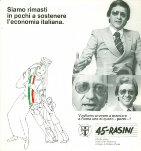 Materiale pubblicitario d’epoca 1979 MILANO ELEZIONI POLITICHE DC Votate Walter RASINI industriale per economia 1