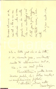 Autografo originale 1923 MILANO Carlo SAGGIO riceve dono di nozze - Autografo 1