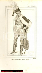 Stampa, bozzetto originale 1852 ColonelgÃ©nÃ©ral des HUSSARDS sous NAPOLEON Stampa 1