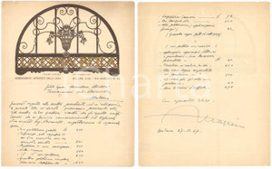 Manoscritto, lettera originale 1947 MILANO  LA CASA BELLA  Conto marchesa MEDICI TORNAQUINCI Lettera 1