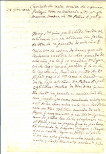 Documento originale, autentico 1742 VALENCIA Lettera don Esteban PELEGRI  a donna Maria Grazia MANCA 1