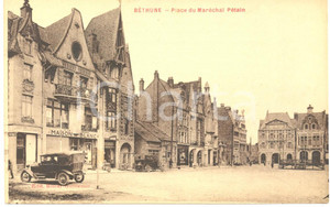 Cartolina originale da collezione 1930 ca BETHUNE F Grande Maison de Blanc Place du Maréchal PETAIN Cartolina 1
