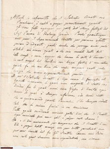 Documento originale, autentico 1834 VILLAMIROGLIO AL Salvatore CINETTI debitore del parroco  Lettera 1