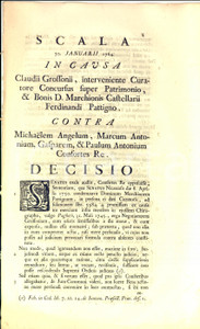 Documento originale, autentico 1764 TORINO Debiti del defunto marchese Ferdinando PATTIGNO vs CONSORTI 1