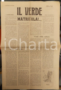 Giornale, rivista storica 1950 PAVIA IL VERDE Onofrio CARRUBA Appella alle matricole Giornale F.U.C.I. 1