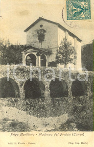 Cartolina originale da collezione 1900 ca BRIGA MARITTIMA F Santuario della Madonna di FONTAN Cartolina FP VG 1