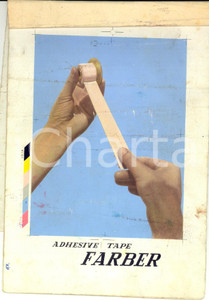 Materiale pubblicitario d’epoca 1960 ca Prove di colore pubblicitÃ  FARBER Nastro adesivo Bozzetti 1
