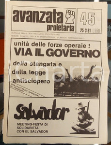 Giornale, rivista storica 1981 AVANZATA PROLETARIA Donne manifestano in difesa dell aborto Giornale 1