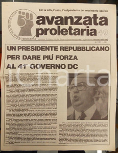 Giornale, rivista storica 1981 AVANZATA PROLETARIA Giovanni SPADOLINI un non democristiano al Governo 1