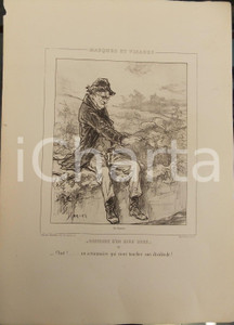 Stampa, bozzetto originale 1853 Paul GAVARNI Masques et visages  Histoire d en dire deux Tav. 10 Chut! 1