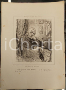 Stampa, bozzetto originale 1853 PARIS Paul GAVARNI Masques et visages  Les Lorettes Vieillies Tav. 17 1