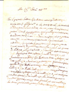 Documento originale, autentico 1721 ALBENGA (SV) Pietro Antonio TABBO' ordina riso e castagne *Lettera 1