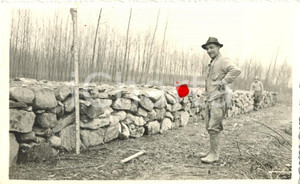 Fotografia d'epoca originale 1955 ca ZINASCO (PV) Impresa GALANDINI Rinforzo difesa colatore CANAROLO *Foto 1