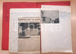 Oggetto da collezione cartaceo 1952 MILANO Casa del Fascio  Bombardamenti Fascicolo manoscritto enciclopedia 1