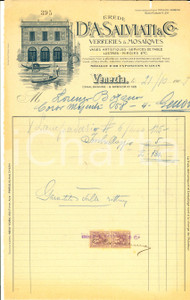 Documento originale, autentico 1905 VENEZIA Ditta EREDE DR. A. SALVIATI & C.  Vetri e mosaici Fattura 1