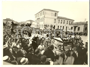 Fotografia d epoca originale 1960 ca PADOVA ARCELLA Processione per il transito di SANT ANTONIO Foto RUPOLO 1