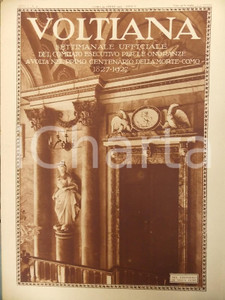 Giornale, rivista storica 1927 COMO Rivista VOLTIANA Enrico MUSA piccolo MUSSOLINI Anno I n°11 1