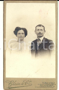 Fotografia d epoca originale 1905 ca ALGERI Ritratto di sposi  Matrimonio misto Photo BLAIN & CIE 1