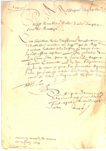 Documento originale, autentico 1618 PARIS Supplica del nobile Claude de MONTSIZET per nobiltà  famiglia 1